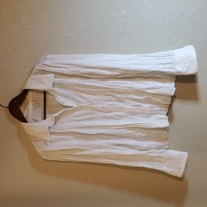 J Jill Off White Pheasant Boho Style Blouse